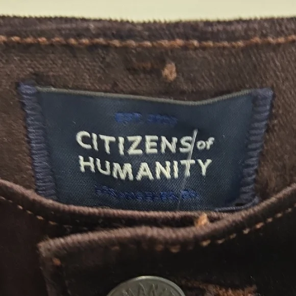 NWT Citizens Of Humanity Lilah Dark Brown Velvet Bootcut Pants - Picture 3 of 4